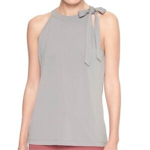 Women's Gray Sleeveless Top with Bow Detail